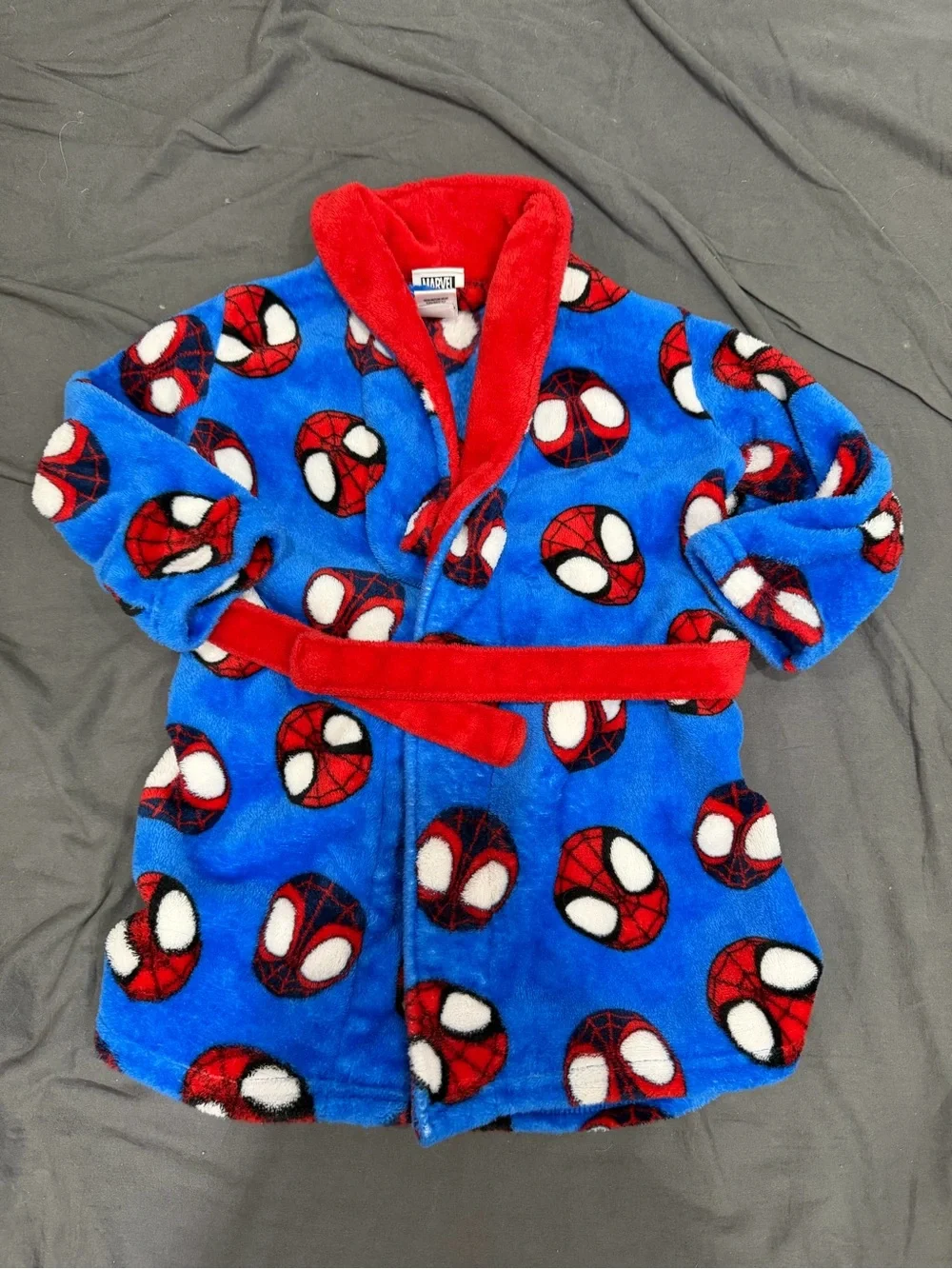 Marvel Kids Blue & Red Spider-Man Plush Fleece Robe